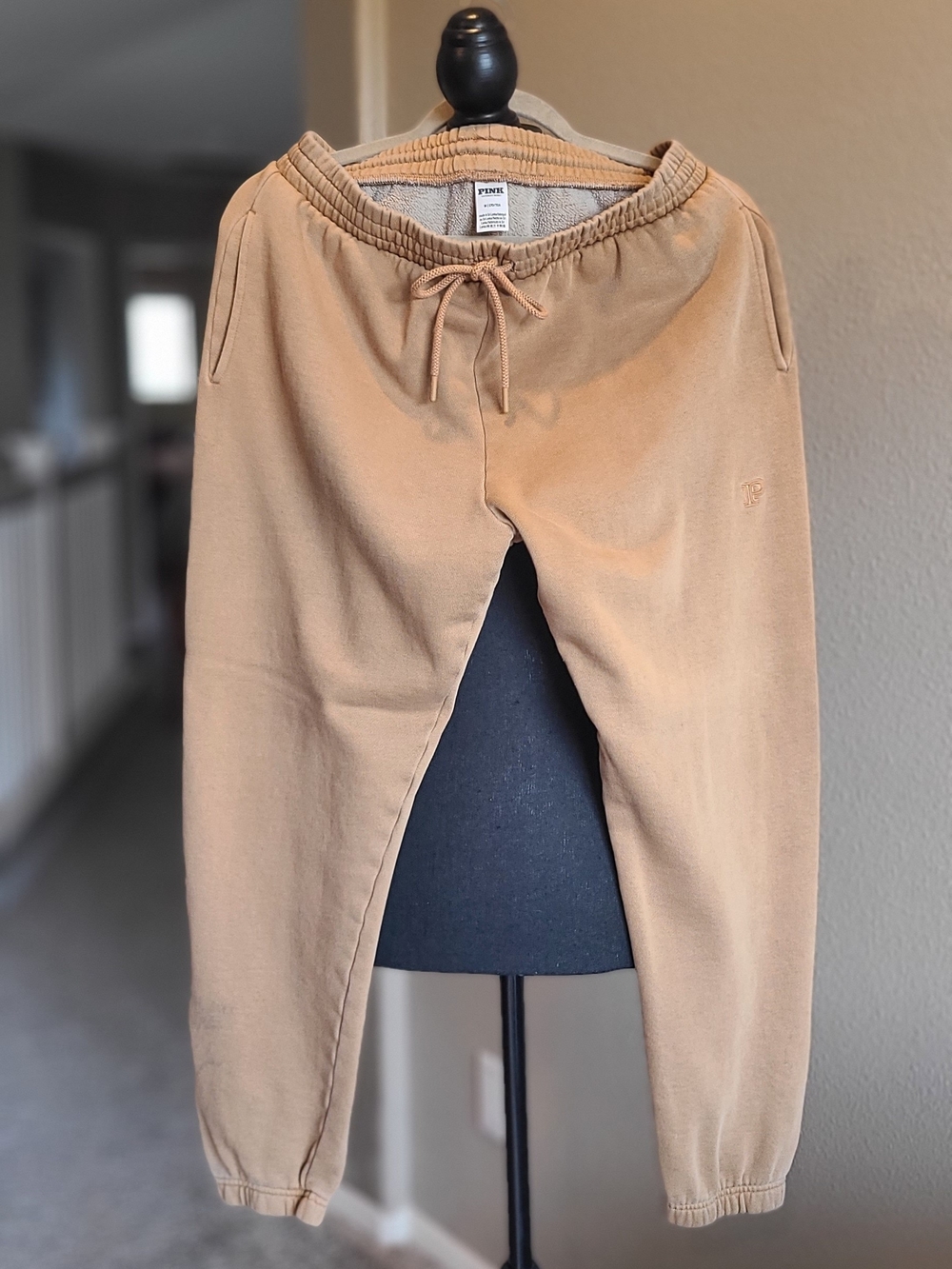 PINK Victoria's Secret Tan Cozy Fleece-Lined Waistband Joggers